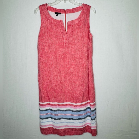 Talbots Dresses & Skirts - Talbots Linen Stripe Sleeveless Shift Dress Seaside Stripe Beach Coastal